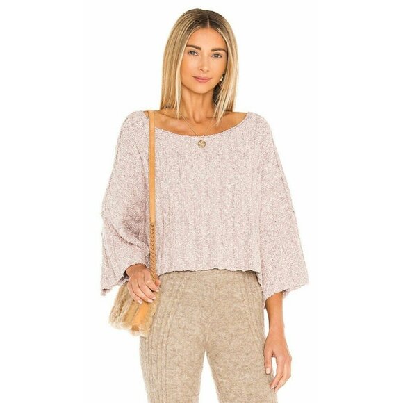 Free People NWT Sweater XS Mauve Good Day Pullover Oversized Extra Small - Picture 2 of 6